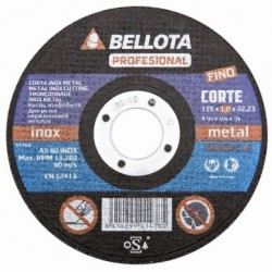 DISCO CORTE INOX 115X1X22 MM BELLOTA