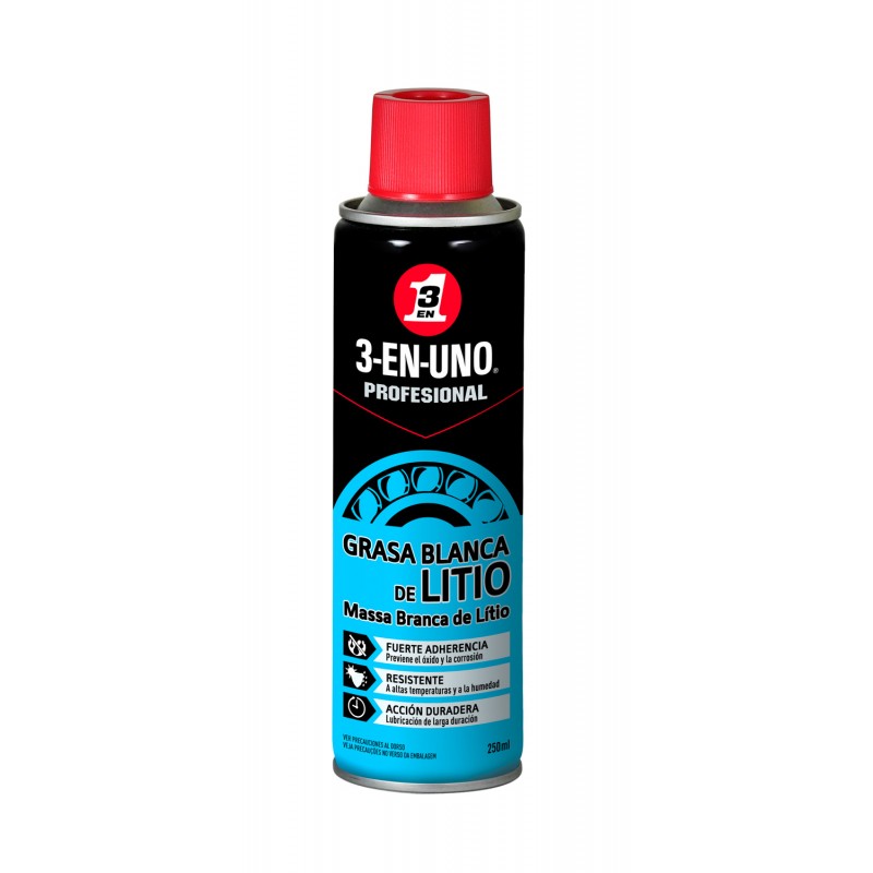 GRASA BLANCA DE LITIO SPRAY 250 ML 3 EN 1 GRASA BLANCA DE LITIO SPRAY 250 ML 3 EN 1