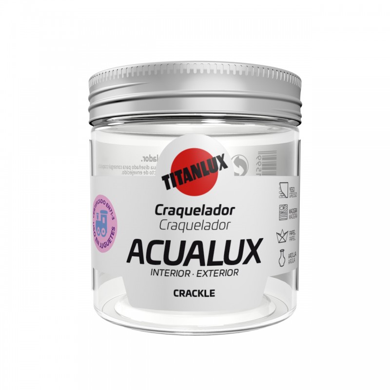 BARNIZ AL AGUA MANUALIDADES ACUALUX CRAQUELADOR BRILLANTE 75 ML INCOLORO TITANLU BARNIZ AL AGUA MANUALIDADES ACUALUX CRAQUELADOR BRILLANTE 75 ML INCOLORO TITANLU