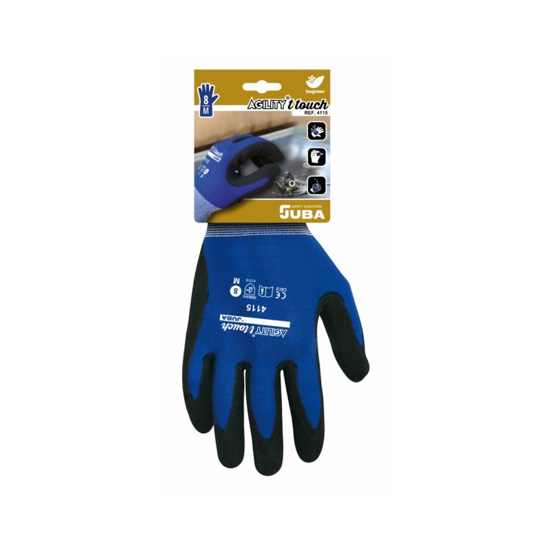 GUANTE NILON / ELASTANO RECUBIERTO NITRILO / PU AGILITY T-TOUCH TALLA 8 JUBA GUANTE NILON / ELASTANO RECUBIERTO NITRILO / PU AGILITY T-TOUCH TALLA 8 JUBA