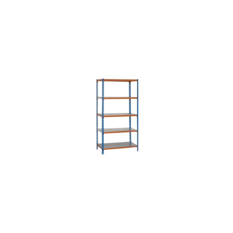 ESTANTERIA METAL 5 ESTANTES MADERA SIN TORNILLOS 200 X 100 X 50 CM AZUL/NARANJA ESTANTERIA METAL 5 ESTANTES MADERA SIN TORNILLOS 200 X 100 X 50 CM AZUL/NARANJA