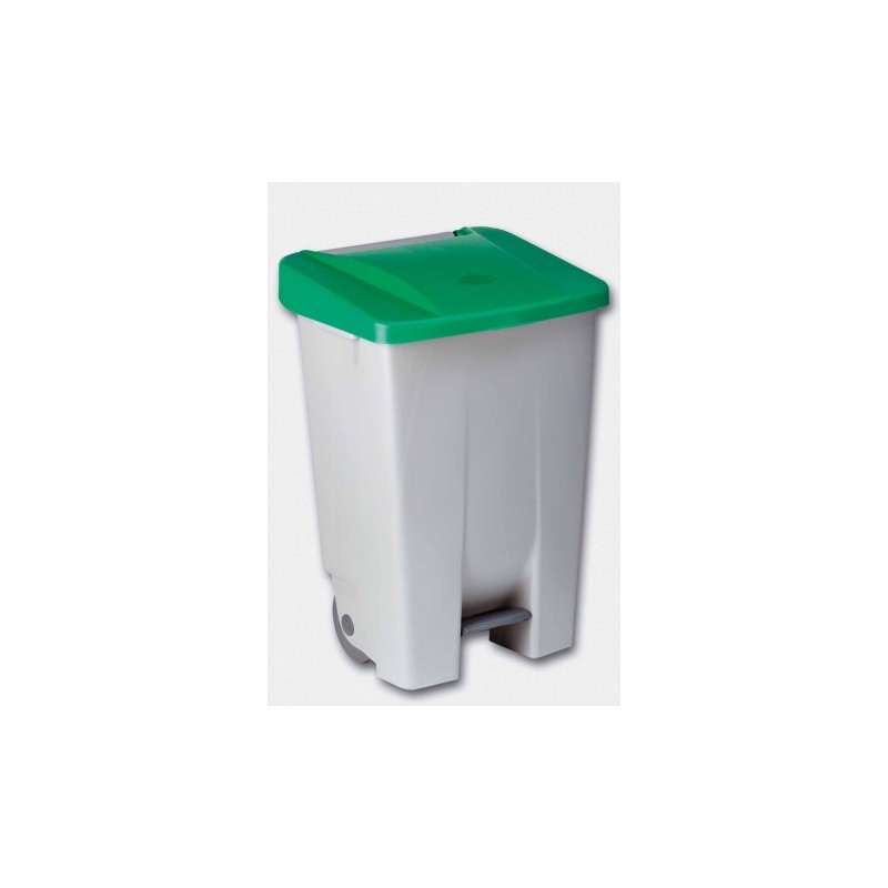 CONTENEDOR SELECTIVO TAPA VERDE PEDAL Y RUEDAS 80 L DENOX CONTENEDOR SELECTIVO TAPA VERDE PEDAL Y RUEDAS 80 L DENOX