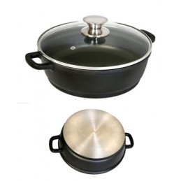 CACEROLA BAJA INDUCCION ALUMINIO FUNDIDO ECOSTONE 24 CM CON TAPA WECOOK