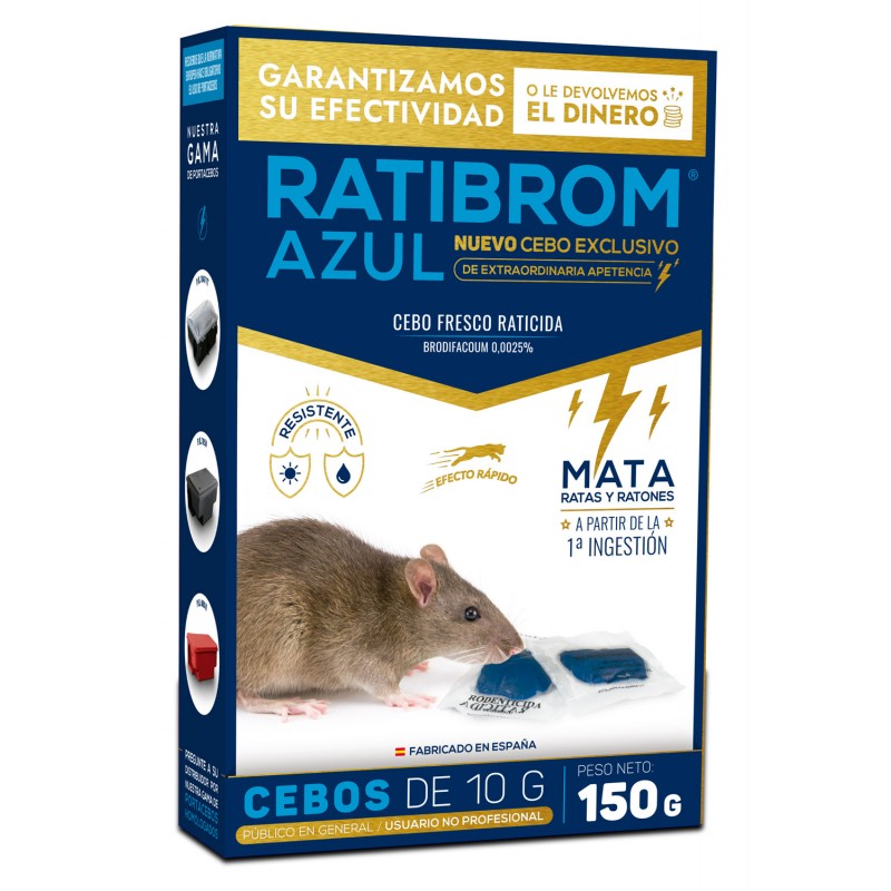 RATICIDA CEBO FRESCO RATIBROM AZUL 150 GR RATIBROM RATICIDA CEBO FRESCO RATIBROM AZUL 150 GR RATIBROM