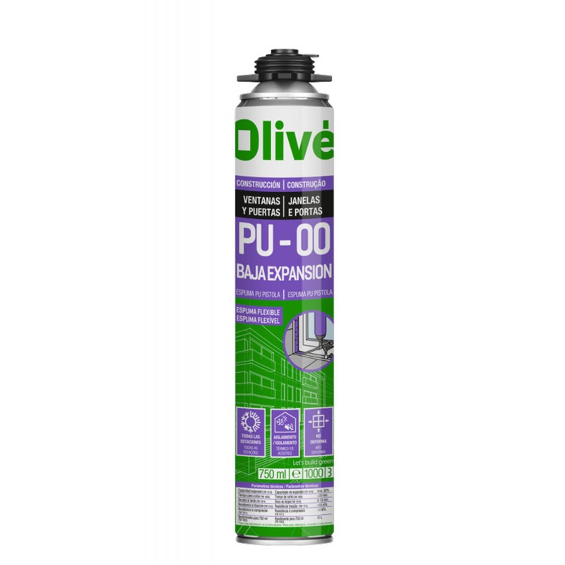 ESPUMA POLIURETANO AISLAMIENTO ACUSTICO PU-00 PISTOLA 750 ML VERDE PENOSIL ESPUMA POLIURETANO AISLAMIENTO ACUSTICO PU-00 PISTOLA 750 ML VERDE PENOSIL
